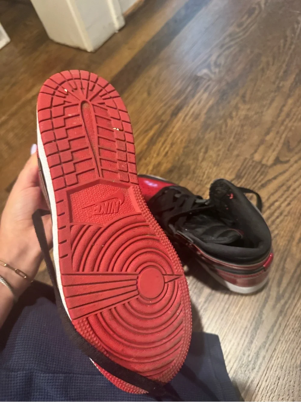 Nike Men’s High-Top Sneakers in Red and Black